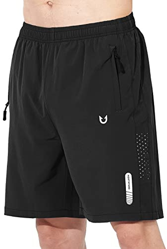 NORTHYARD Men's Athletic Running Shorts Gym Workout Shorts 7/ 9/ 5 Quick Dry Lightweight Sports Basketball Exercise Tennis Exercise Black XL