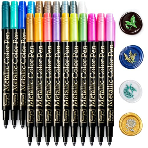 Zifospy Vaxtätningspenna, 20-pack premiummetallpennor för bröllopspapper. Kompatibel med alla vaxpärlor och pinnar.