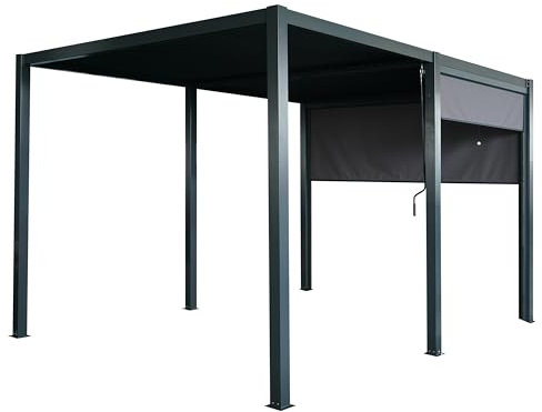 Veranda Pergola Aluminium Shutter Roof 3m X 3m Louvered Blinds Optional (Blind 2m wide)