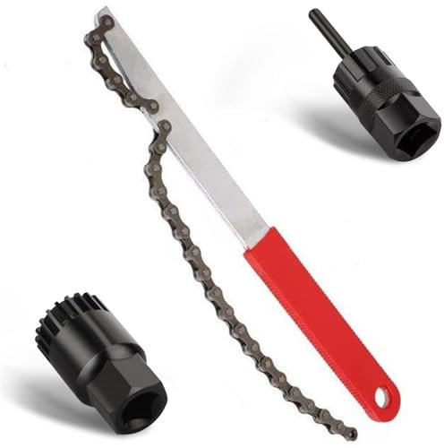 BigCheer Kettenpeitsche, Zahnkranzabzieher und Fahrrad Innenlager Entferner Set, Ketten Peitsche und Ritzelabzieher Fahrradkette Werkzeug,Fahrrad Innenlagerschlüssel Werkzeug