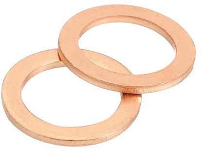 QUARKZMAN M14 Rondelle Piatte, 20pz Rondella Piana ad Anello in Rame 20mm OD Ring Guarnizione Tenuta in Metallo per Viti Bulloni Dadi