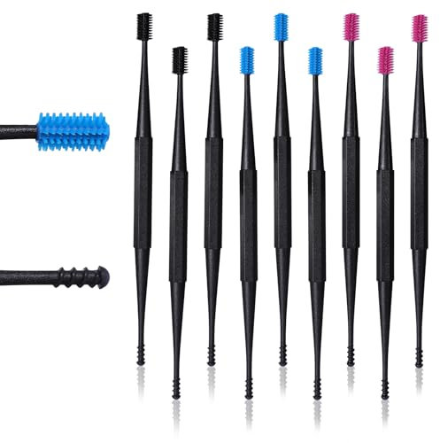 Piriuuo 9 Pcs Ear Wax Removal Tool Spiral Ear Wax Remover Silicone Ear Cleaning Kit Reusable Ear Cleaner Wax Remover for Ears Safe Ear Wax Removal Tool for Olders Adult Kids