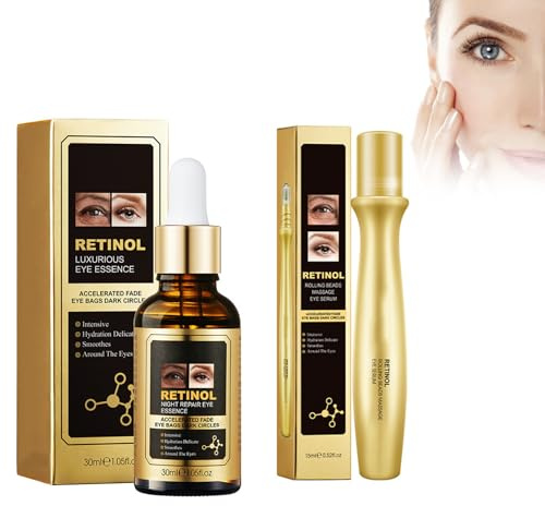 Hppsctink 30ml Siero per gli occhi al retinolo e 15ml Crema occhi al retinolo, idratazione, idratazione della pelle intorno agli, eye cream