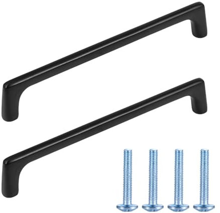 2 Pezzi Maniglia Dell'armadio, Maniglie per Mobili da Cucina, Nero Opaco, Distanza Dei Fori 160 MM, Lega Di Zinco, con Viti, per Armadi, Cassetti, Credenze Cucina, Camera da Letto