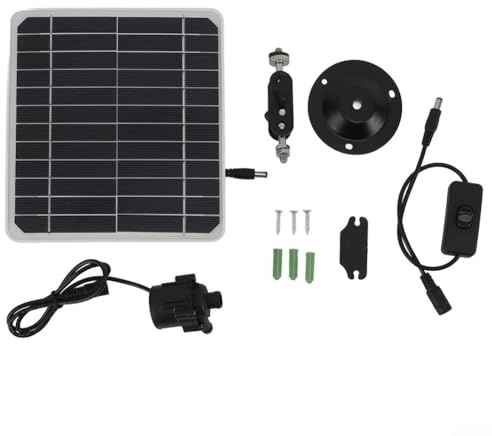 Startbuymore Fontaine solaire 30 W - Pompe avec support et interrupteur - Fontaine automatique d'extérieur pour petit bassin extérieur - Sortie d'eau