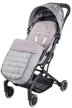 Fotsäck barnvagn vinter, vinteråkpåse för barnvagn, babyåkpåse, tvättbar, åkpåse, babyskål med dragkedja, varm termo, baby, åkpåse, vindtät och mjuk, för alla barnvagnar, grå