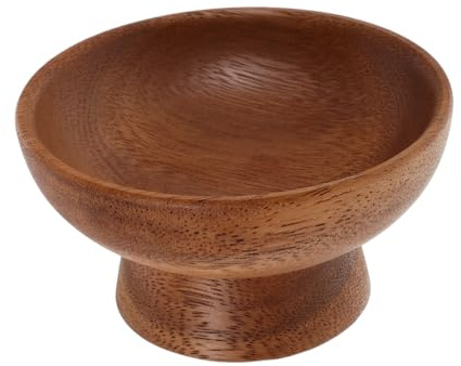 BESPORTBLE Présentoir en Bois de Noyer à Pieds Vintage, Plateau Organisateur de Bijoux Finition Lisse, Porte-bagues Compact pour Bureaux et Chambres