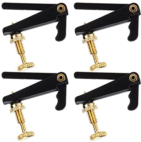 Fockety Accordatori per Violino in Metallo, Regolatore Anti-flessione delle Corde, Ottimo Regalo Decorativo per Dilettanti, Confezione da 4 per Violini Acustici 4/4-3/