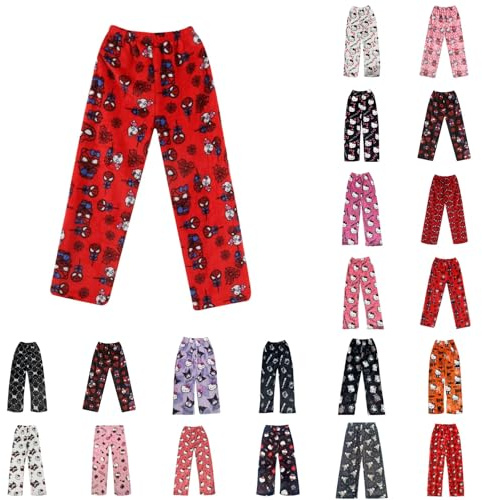 Chnnamzu 2026 Pantalon Pyjama Homme et Femme – Bas de Pyjama en Flanelle Polaire Chaud et Doux, Pijamas Anime Cartoon Y2K Kawaii Pant Taille Élastique Décontracté Vêtements de Nuit pour Maison