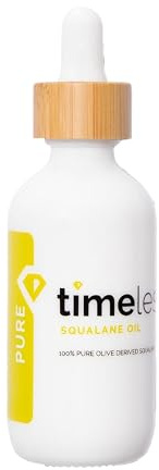 Timeless Skin Care Squalane Oil 100% Pure - Plant-Based Face Oil - Fragrance-Free - For Dry Skin - Moisturizing - 2 oz