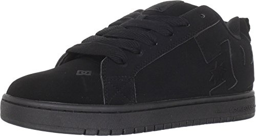 DC mens Court Graffik Casual Skate Shoe, Black/Black/Black, 7.5 US