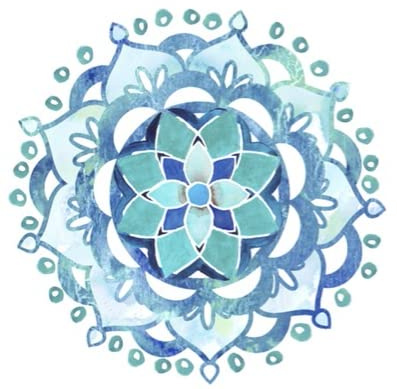 Glass Door Decals – Double-Sided Safety Stickers to Prevent Accidental Collisions (Set of 2) (Blue Mandala)