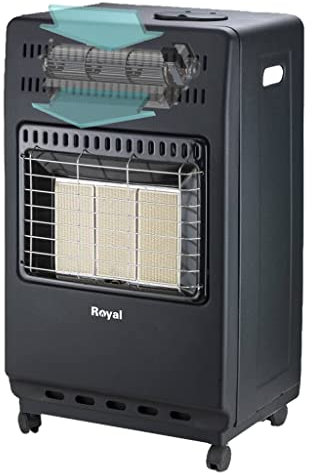 STUFA A GAS GPL (4200W) + VENTILATA (21W) CON BOMBOLA - 3 POTENZE - SISTEMA OSD OSSIGENO - ANTIRIBALTAMENTO