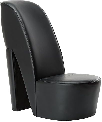 vidaXL Svart konstläder hög klack sko stol