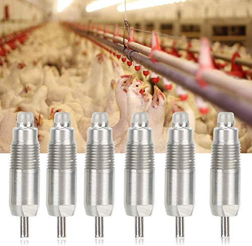 6 STK Automatische Hühnertränke, Edelstahl Geflügel Henne Trinknippel Trinker Feeder