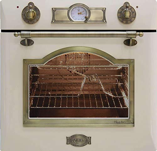 Kaiser Empire CE 6345 elfem Forno da incasso a gas 60 cm, autosufficiente, 67 litri, maniglie e modanature in metallo massiccio – autopulente,calore a infrarossi grill elettrico, spiedo girevole