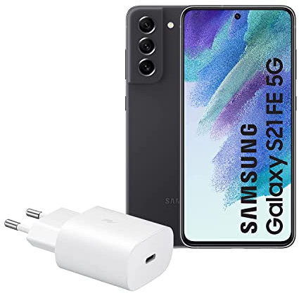 Samsung Galaxy S21 FE 5G (128 GB) Color Grafito + Cargador – Teléfono Móvil Android, Smartphone Libre (Versión Española)