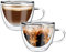 Vinsani Vaso Double Walled Coffee Drink Glasses Tea Cup Mug 290ml Set of 2 Heat Cold Resistant Aesthetic Clear Borosilicate Glass with Handle Cappuccino Latte Tea Dessert Hot and Cold Drinks