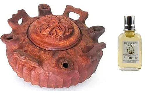 Coppa 4 Becchi Legno di Mogano Diametro 18 cm + Bottiglia tascabile Genepy Herbetet 10cl condi ricetta per preparare Il caffè alla valdostana