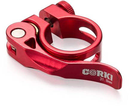 Corki Cycles Schnellspanner Fahrrad Sattelstützenklemme Sandstrahlen eloxiert Aluminiumlegierung 31.8MM Rot KC89