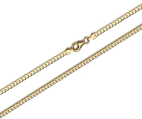 Generisch Echtgold 8 kt 333 Gold Goldkette Panzerkette Halskette Kette Collier Schmuck verschiedene Breiten und Längen (45.00, Breite 2,5 mm)