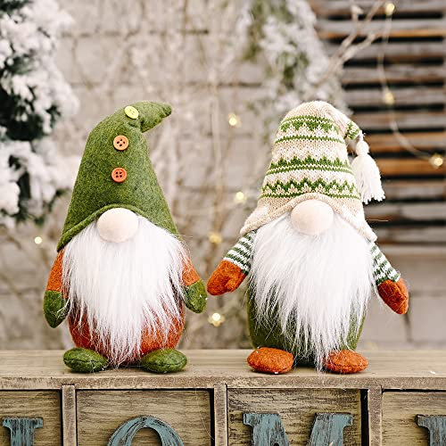XNSHUN 2er Set Weihnachtsdeko Wichtel Figuren, Handgemachte Weihnachtswichtel, Santa Tomte Gnom Zwerg, Wichtel Dekoration Weihnachtsmann Für Weihnachten Deko (A)