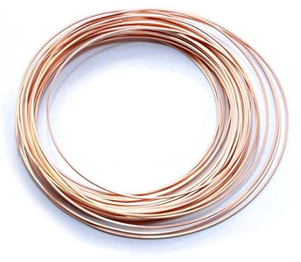 SKYPRO Filo di rame puro al 99,5%, rotondo, nudo, 1,2 mm, per creazione di gioielli, perline e fiori (lunghezza: 10 metri)