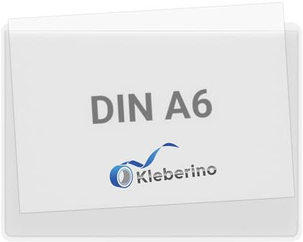 KLEBERINO Sichthüllen selbstklebend | Selbstklebetaschen transparent | Breite seite offen | Klarsichthüllen zum kleben (DIN A6 | 20 Stück)