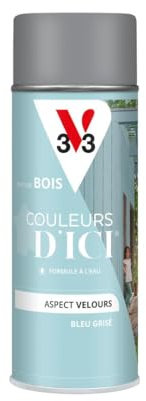 V33 Peinture Bois Couleurs d'ICI aérosol - Bleu grisé - 400ml