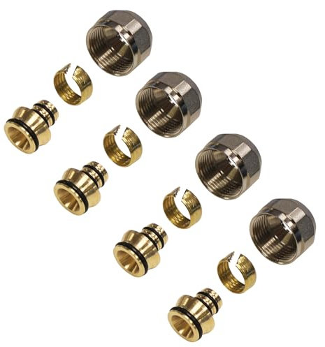 ENVIRON- Klemmverschraubung 16 x 2 [1-12stk] für Heizrohr 16 x 2 und Verteiler für Fußbodenheizung 3/4 '' Eurokonus Klemmringverschraubung für Verbundrohr Mehrschichtverbundrohr Heizung Fitting (4)