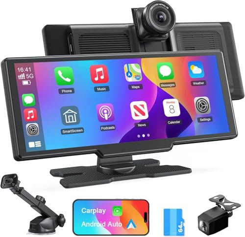 Avylet 4K Carplay Android Auto Wireless, 9.26 schermo per auto, Telecamera di Retromarcia 1080P, GPS, Ricevitori Audio per Auto, Mirror Link, Controllo Vocale, FM/Bluetooth, Con Scheda 64GB