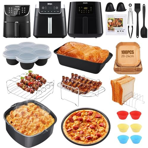 COSORI Heißluftfritteuse Zubehör, Airfryer Zubehör für Philips XL 6,2L, XXL 7,2L/8,3L, Kompatibel Russell Hobbs 8L/8.3L, COSORI XXL 5,5L 6,2L, Ninja AF180EU Max Pro 6,2 L Heißluftfritteuse Zubehör