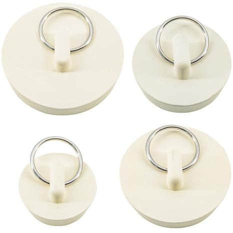4 Pcs Bathroom Sink Plugs Replacement, Universal Bath Plugs for Sinks, Rubber Bathtub Plug Sink Stopper with Hanging Ring for Kitchen, Bathtub, Bathroom(4 Sizes)