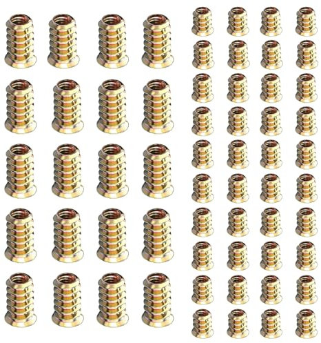 40 Piezas Tuerca roscada M4 x 10 mm Tuercas para Madera Inserto Roscado Hexagonal Tuerca