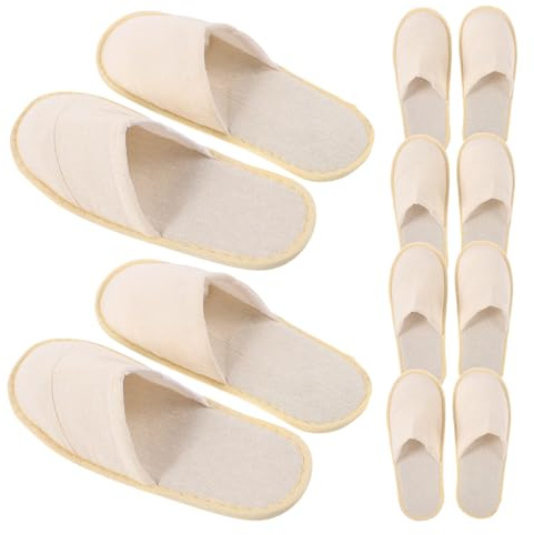 WOONEKY 6 Par Bärbara Hopfällbara Tofflor Unisex Resetofflor Återanvändbara För Affärsresa och Användning Slumpmässiga Färger Slumpmässig Färg
