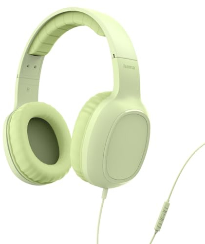 Hama Casque Audio Filaire on Ear Fun C, Supra-Aural, Microphone Intégré, Cable USB-C 1.2m, pour la Musique, Le Bureau ou Le Gaming, Commande Vocal Siri et Google Assitant, Vert