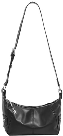 [Fpbiagoq] Bolso de hombro bolso de mano de axila cartera dulce embrague con cierre de cremallera bolso de hombro de silla de montar para mujeres de moda axila