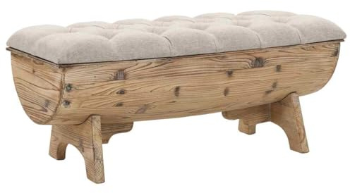 Plumbpyr Panchina portaoggetti in legno massello e tessuto con seduta imbottita 103 x 51 x 44 cm, resistente panchina da corridoio moderna per corridoio, spogliatoio, minimalista e rettangolare
