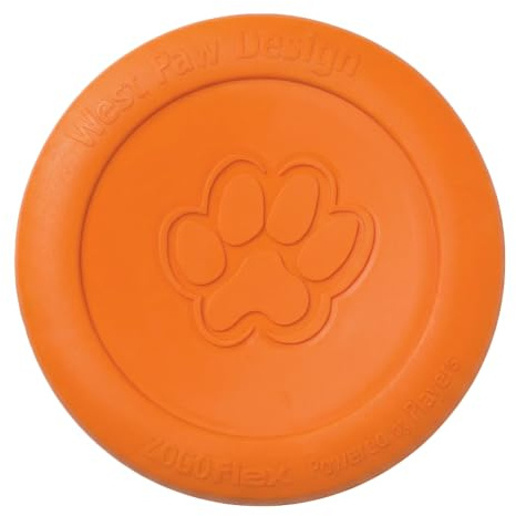 West Paw Zogoflex Zisc Durable Dog Frisbee Nearly Indestructible Flying Disc Dog Toy, 100% Guaranteed Tough, It Floats!, Made in USA, 6.5-Inch Small, Glow