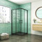 AICA SANITARIOS 80x80cm CABINA DE DUCHA DE ESQUINA CORREDERA NEGRA MATE 6MM CON PERFILERIA NEGRA ALTURA 190CM, ENTRADA ESQUINA