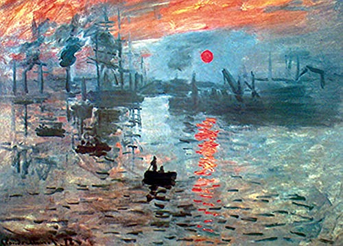 SuperPower® 1000 Pezzi Impressione Alba di Monet Famosa Pittura a olio Opera d'arte Adulti Giochi Puzzles per Cornice per foto di casa Decorazione della parete, Dimensioni Finite 27,56x19,69 pollici