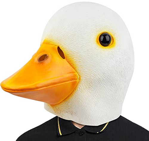 CreepyParty Maschera Anatra Maschere per Animale in Lattice Realistico per Halloween Carnevale Festa in Costume Parata