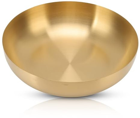 HERCHR Bol dorado, boles de acero inoxidable para mezclar ensaladas, platos pequeños para servir ensaladas, frutas y fideos