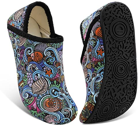 Fires Non-slip slippers for men and women with soft and lightweight rubber sole, Colorfulboho, 40.5/43 EU