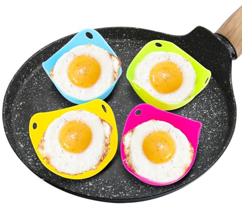 escalfador huevos silicona huevo microondas, 4 moldes de cocina antiadherentes con 1 cepillo de aceite, utilizados para utensilios de cocina, vaporera, horno microondas