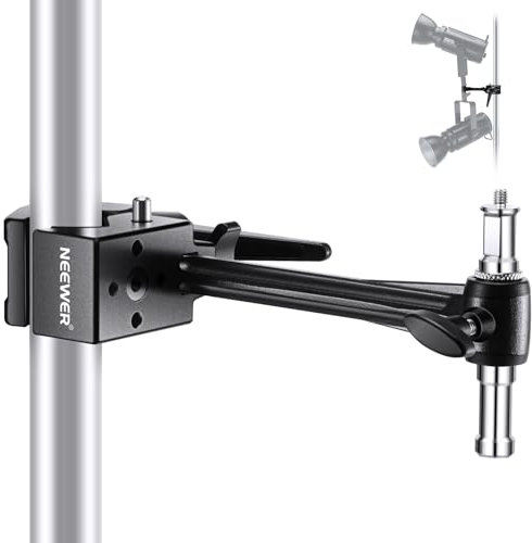 NEEWER Super Clamp mit 6 Verlängerungsarm, 5/8 Bolzen, 2,4 Backengriff, robuste Crab Stangen Klemme für runde Rohre mit flacher Oberfläche, für Fotografie Studio Kamera Montage, max. Belastung 15kg