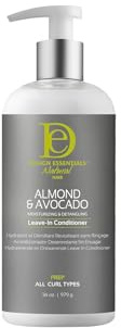 Design Essentials Almond & Avocado Moisturizing & Detangling Leave-In Conditioner for Curly Hair, 34 Ounce