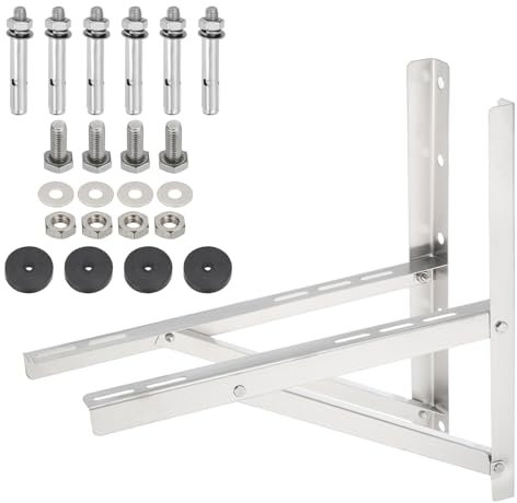 PATIKIL 9000-24000BTU Wall Mounting Bracket for Mini Split Air Conditioner, 1Set Foldable Stainless Steel Stand Support Condenser Up to 620lbs for Hanging