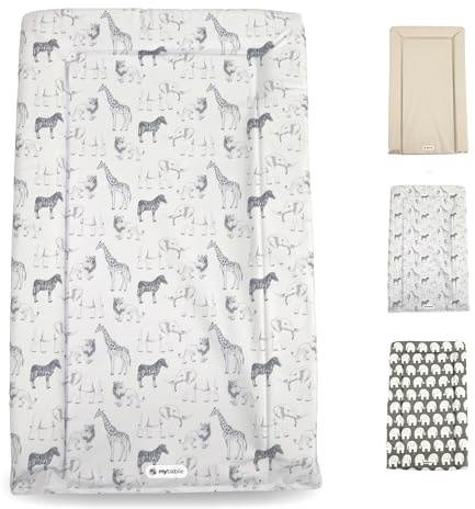 My Babiie Changing Mat - Padded, Waterproof, Raised Edges, Easy Wipe Clean, Baby Nappy Change Mat - Safari