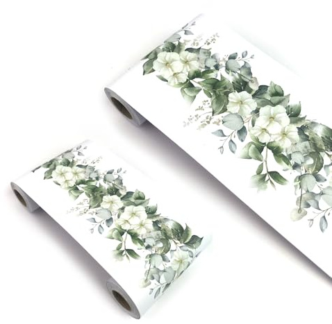 VisitRyl Bordi per Carta da Parati Adesivi Fiore foglia verde YX221 12cm X 1000cm Design Decorativo